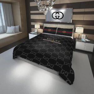 Gucci small fashion logo luxury brand premium bedding sets,bed sets, bedroom sets, comforter sets, duvet cover, bedspread Bedding Sets