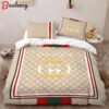 Gucci yellow luxury brand high-end bedding sets, bedroom decor , thanksgiving decorations for home best luxury bed sets gift thankgivings and christmas Bedding Sets