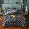 Louis vuitton hot luxury brand bedding sets bedspread duvet cover set, bedroom decor , thanksgiving decorations for home Bedding Sets