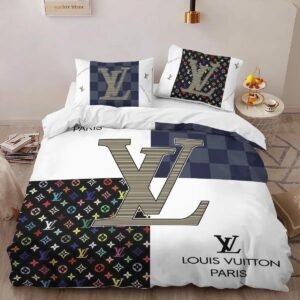 Louis vuitton luxury brand high-end bedding sets lv, bedroom decor , thanksgiving decorations for home best luxury bed sets gift thankgivings and christmas Bedding Sets