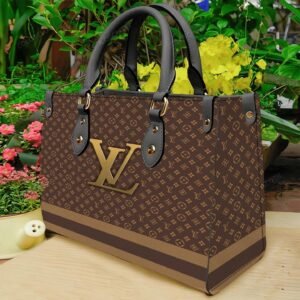 Louis vuitton yellow logo brown luxury brand fashion women small handbag purse for beauty