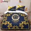 Versace blue limited edition luxury brand high-end bedding sets, bedroom decor , thanksgiving decorations for home best luxury bed sets gift thankgivings and christmas Bedding Sets