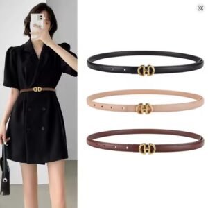 Women's Genuine Leather Thin Belt Luxury Fashion High Quality