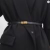 Thin Retro Gold Buckle Adjustable Women Belts Pu Leather Fashion