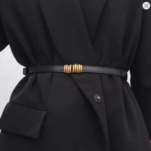 Thin Retro Gold Buckle Adjustable Women Belts Pu Leather Fashion